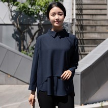 모슬린 엄마옷 레이어드 카라블라우스 YBL208193 마담/미시옷/중년여성의류/50대/60대여성옷/빅사이즈