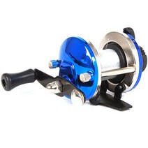 아이스 얼음낚시 소형 베이트릴 빙어릴 낚시줄 감겨 있음 블루 레드