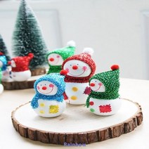 펄 목도리 두른 눈사람 미니어처 장식 홈인테리어소품 마니또선물, 대/그린