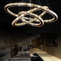 LED 크리스탈 인테리어 쓰리링 펜던트 조명, D - 20+40+60 3단 3색