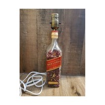 조니 워커 Red 라벨 Large 1.75L Liquor 보틀 테이블 램프 라이트 우드 베이스
