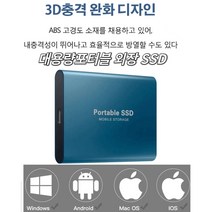 4TB 외장 ssd ssd 외장하드 복구서비스 대용량 휴대용 외장하드 호환성이 강하여 다양한 설비에 적용할 수 있다 3colors, 블루*1