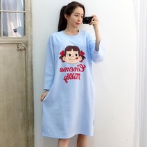 이힝 컬리 빅사이즈 7부 루즈핏 홈웨어 롱원피스