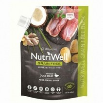 뉴트리웰 그레인프리 오리 강아지사료 3kg (1.5kg x 2개), 1팩