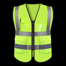 안전조끼 형광조끼 신호수 야광, 포켓형 L