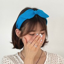 (자체제작) 블루 파란 왕리본 머리띠 하늘색 콘서트 응원도구 임영웅 굿즈 헤어밴드 스타일