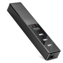 3 in 1 컴퓨터 스피커마이크 허브 포함 USB 회의 스피커 화상 회의용 PC 마이크, 검은 색