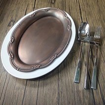 파티그릇 그릇도매 레스토랑 미국브랜드 브론즈 플레이트 양식 빈티지 스테이크 플레이트 미슐랭 식기 프렌치 플레이트 고온방지 플레이트 유튜브요리 인스타요리 플레이팅접시 플레이팅접시, 자동프렌치스테이크접시/구제+도자기접시