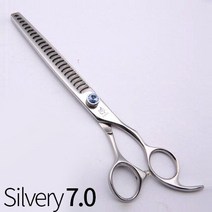 FENICE 전문 애완 동물 미용 가위 고급 가위 가위 이빨 블레이드 스테인레스 스틸 7.5 인치, 실버 7 인치