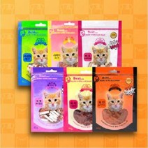 혼합 묶음 져키 트릿 스틱 건식 펫푸드 애동간식 조공 고양이 간식 40g x 6개 종류, 상세페이지 참조