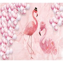 도배풀기계 Xuesu 핑크 플라밍고 벽지 우유 차 가게 미용실 문신 벽 취재 라이브 그물 빨간색 배경 정의, 09 9_01 Silk material