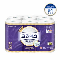 크리넥스 천연펄프 데코 앤 소프트 롤화장지 35m, 12롤, 1팩