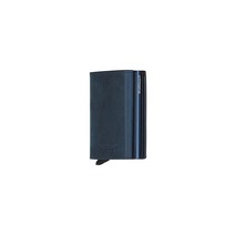 PRO Crazy-Walsmart RFID 차단 슬림 가죽 지갑 - 알루미늄 팝업 카드 홀더 남성/여성용 네이비 보호 기능이 있는