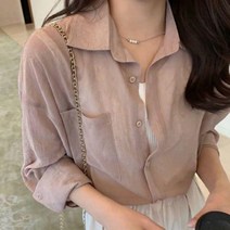 깔끔하고 심플한 여성 패션 예쁜 기본 셔츠 남방