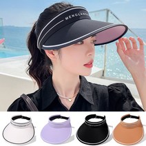 데일리비 시그니처 UV차단 햇볕가리개!화이트라인 심플 여자 여름 썬캡 여름모자 아웃도어 등산 골프 테니스 중년모자 캡모자