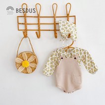 [당일발송]베스더스 유아 여아 아기 둥근 카라 티 니트 보넷 슈트 세트 백일 돌 촬영 애기옷