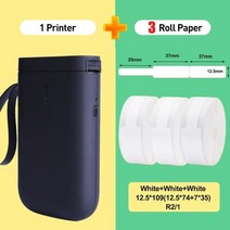 점자 리본 프린터 휴대용 라벨, bl 3 롤 wh 케이블