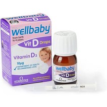 유기농비타민d 액상 임산부 어린이비타민d Vitabiotics Wellbaby Vit D 방울 30ml, 단일수량, 단일개당 용량/중량/정