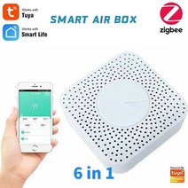 미세먼지측정기 공기질측정기 초미세먼지측정기 zigbee wifi tuya smart air quality sensor pm2.5 pm10 감지기 온도 습도 모니터 meter, 지그비 6 in 1