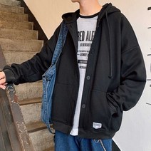 나미나라 코디 집업 가을여행룩 가디건 커플템 기모안감후드 데일리 남녀공용루즈핏
