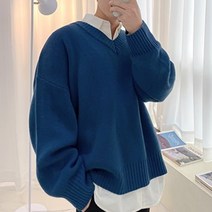 더액션 세미크롭 V넥 니트 (5color) T#2556