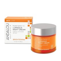 Andalou Naturals 퍼플 캐롯 + C 루미너스 나이트 크림 브라이트닝, 50ml, 1개