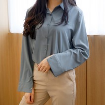 티데일리 데일리 링클 프리 셔츠 여성용 무지 루즈핏 블라우스