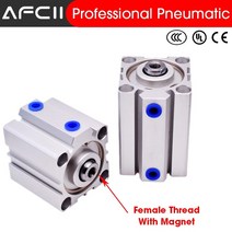 공압 에어 실린더 SDA -S 암나사 자석 실린더 소형 복동 박형, 08 Stroke 40mm_01 Bore 12mm