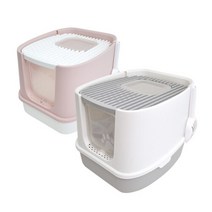 그랜펫 후드 투웨이 사막화 방지 고양이 대용량 화장실 특대형, 인디핑크