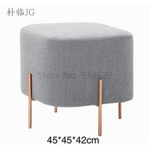 쇼파 스툴 1인 소파 패브릭 가죽 nordic ins ottoman small bench 신발 교체 홈 거실 럭셔리 신발 피팅 ​​룸 45x45xh42cm, 면과 린넨 b