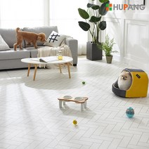 휴팡 15T PVC롤매트 셀프시공 강아지매트 미끄럼방지 슬개골보호 애견매트 140cm * 10m, 헤링본화이트