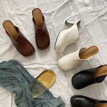 라운드 가보시 블로퍼힐 7cm 키높이슬리퍼 슬리퍼힐
