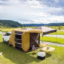 차량 도킹텐트 캠핑 트렁크 차박 SUV 카크닉 카쉘터 사이드 캐노피 산타페 카니발 투싼, 화이트 패키지 1