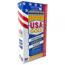 Cra-Z-Art U.S.A. 골드 미리 깎은 연필 #2 HB 옐로우 60개입 어메리칸 우드 케이스 포장, 60 Count (Pack of 1)