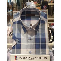 5F [신사] 로베르따 남성셔츠 반팔 평직 변형체크 네이비 일반핏셔츠 RM2062