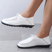 여성 플랫 슈즈 로우 힐 모카신 발레 얕은 레이스업 로퍼 신발 2022