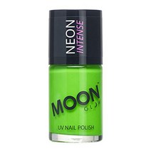 Moon Glow - Blacklight Neon UV Nail Varnish 0.48oz - Choose from 16 colors (Pastel & Intense) Glow, 14ml, Intense Green