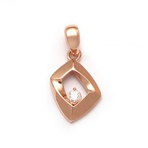 [비앤비골드] 18K 웨이브 다이아 사각 큐빅 펜던트 JNP35845