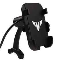오토바이 전자 조정 가능한 휴대폰 마운트 흔들림 방지 금속 홀더 USB 충전기 야마하 MT09 MT07 MT10 MT03 MT 09 07 03 10, 1.Black