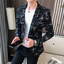 남성 봄/가을 캐주얼 슬림핏 긴팔 정장 재킷 싱글 단추 3 가지 색상 옵션 글자 탑 데일리 스타일 프린트