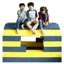 플레이 블럭 30EA 세트 소프트 빅 블록 어린이집 유치원 초등학교 교육 완구 교구, 핑크_높은돌기(24개), 화이트_마감블럭(6개)