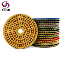 Rijilei 1 pcs 3 quot/4습식/건식 다이아몬드 연마 패드 화강암 석 돌 콘크리트 바닥 폴란드어 zj10 유연한 연 삭 디스크, [12] 400, [02] 4 인치, [01] 1 개