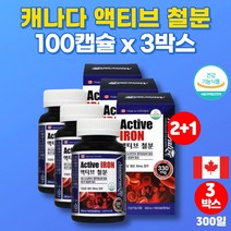 코스트코 트레이더스 초등 학생 20대 30대 40대 남성 여성 수유부 임산부 임신 산모 철분제 영양제 캐나다 직수입 캡슐 대용량, 3박스
