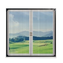 실외기방충망 에어컨 모기장 간단 편리 설치 루버창, 메쉬스크린창회색프레임흰색그물80x100cm