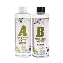 휴비나인 에폭시레진 크리스탈레진 AB 에폭시 수지 완전 키트 고접착 접착제 크리스탈 투명 경화제 DIY 용품 미술 주조 쥬얼리 제작 액세서리, A250gB250g