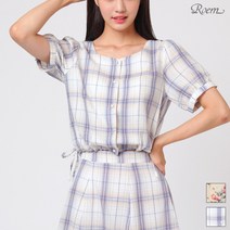 로엠 로엠 리조트 퍼프소매 블라우스_RMBL937RS1