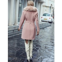 SHEIN LUNE 벨트 외투 퍼즐 퍼지 칼라