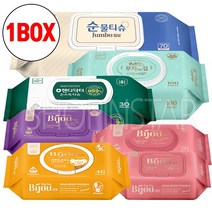 [1BOX] 모나리자 물티슈 손소독티슈 캡형 점보형 비데티슈 모음, 02_부자되는집 소프트앤마일드(100매) 24개