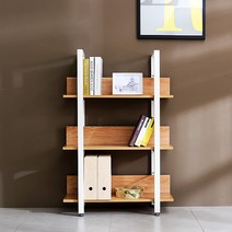 동화속나무 철제 3단 800 책장 _T6-812, 2.800x1200_화이트프레임+1.상판_아카시아