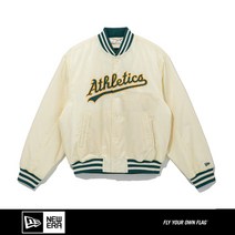 뉴에라 MLB 오클랜드 애슬레틱스 스타디움 재킷 아이보리 13338640, 없음